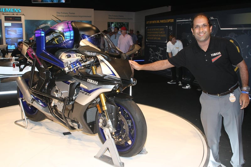 Amish Parashar from Yamaha and Motobot - a motorcycle driven by a robot.