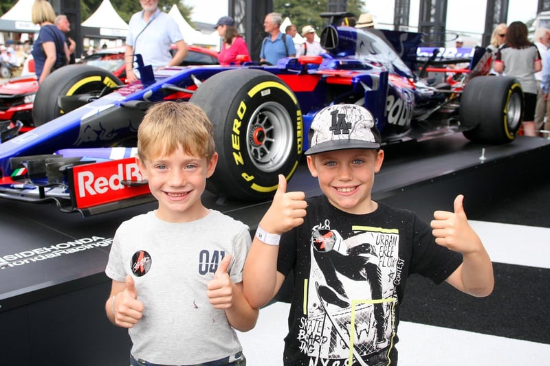 F1 fans Max 6 and brother Oscar 8.
