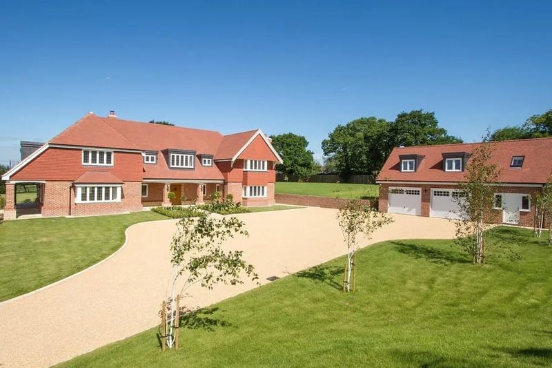 St Andrews Farmhouse is a substantial modern country house situated in a peaceful rural setting in Brooks Green and has commanding sweeping views to the south and west towards the South Downs in the distance.
The six-bed detached property set in 4.3 acres is on the market for £2,500,000.