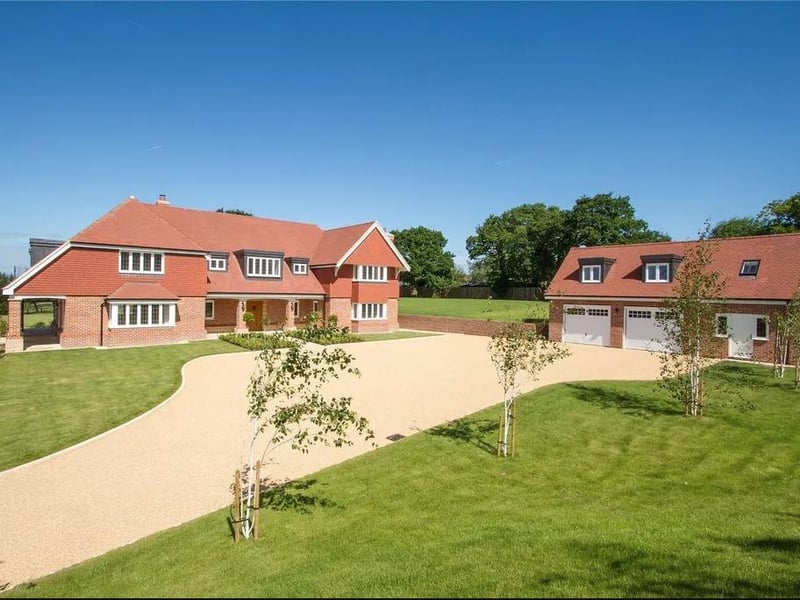 St Andrews Farmhouse is a substantial modern country house situated in a peaceful rural setting in Brooks Green and has commanding sweeping views to the south and west towards the South Downs in the distance.
The six-bed detached property set in 4.3 acres is on the market for £2,500,000.