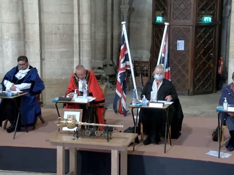 This week's full council meeting took place at Peterborough cathedral.