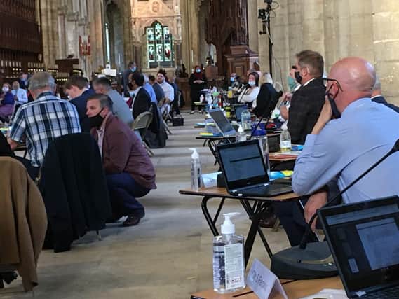 This week's full council meeting took place at Peterborough cathedral.