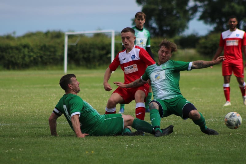 Keelby United v Boston Town action. Photo: Oliver Atkin