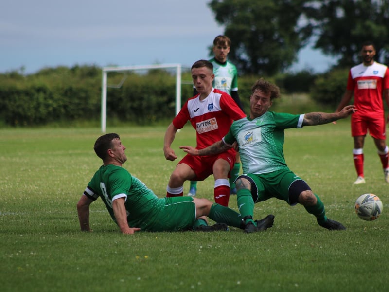 Keelby United v Boston Town action. Photo: Oliver Atkin