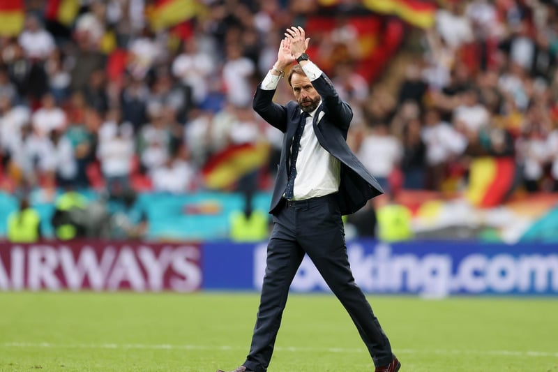 Southgate applauds the crowd after the game