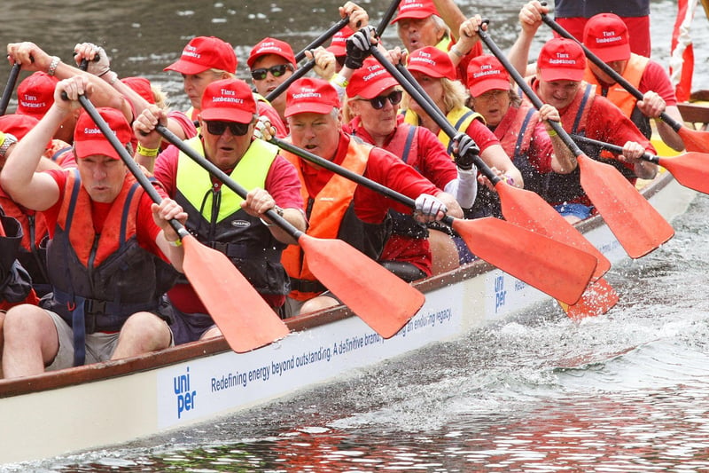Tims Sunbeamers taking part in the Chichester Dragon Boat Race in 2018