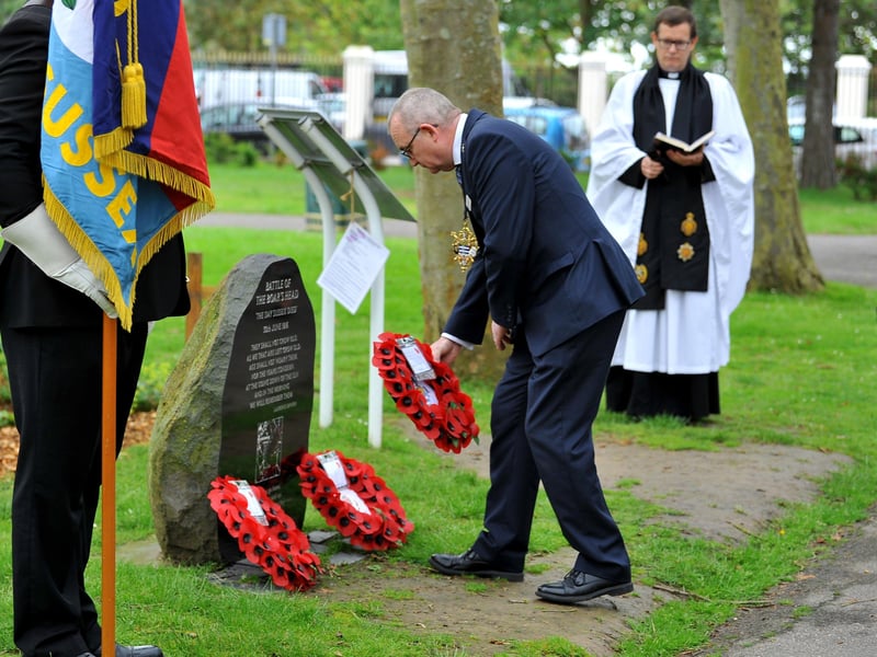 The Royal Sussex Regimental Association marks the 105th anniversary of The Battle of the Boar's Head, also known as The Day that Sussex Died, with a service in Worthing on June 30, 2021. Picture: Steve Robards SR2106301