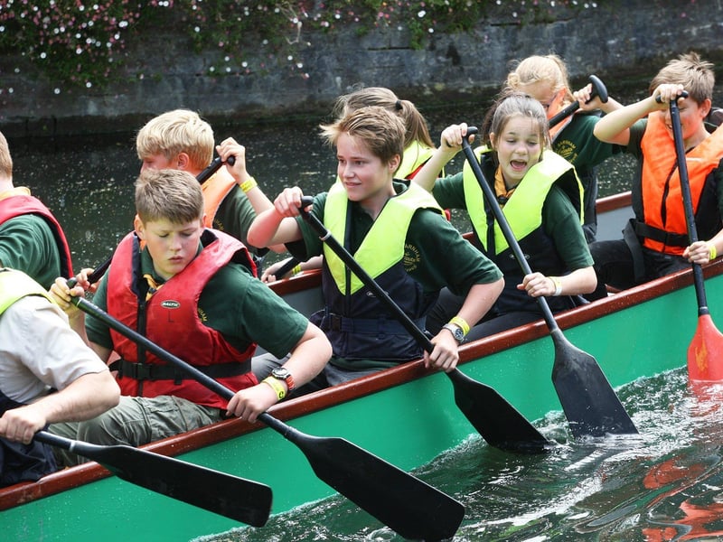 Youngsters taking on the Chichester Dragon Boat Race in 2017