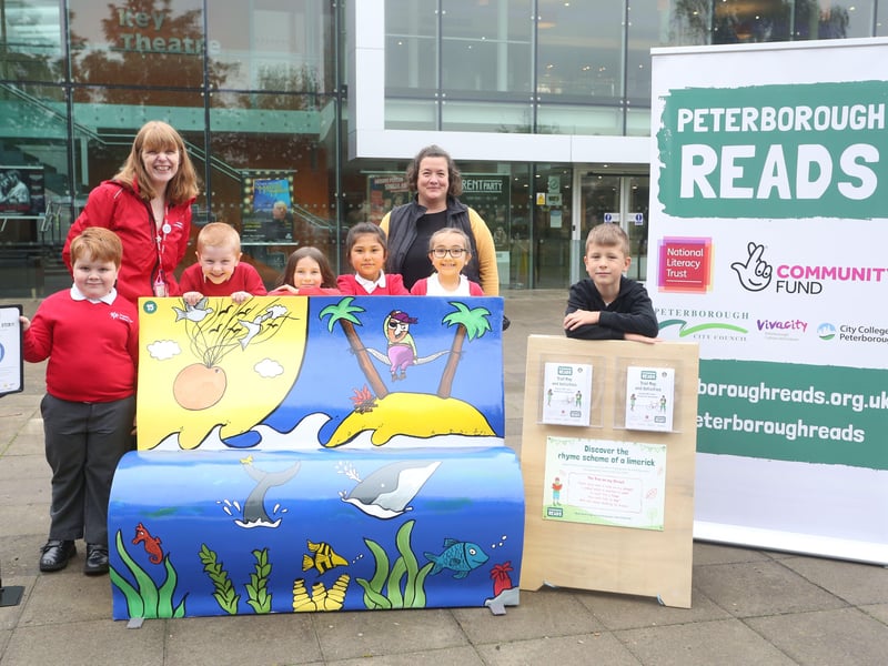 Dogsthorpe Infant Schools with its bench