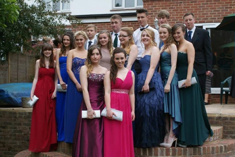 Friends all ready for the Tanbridge prom in 2013