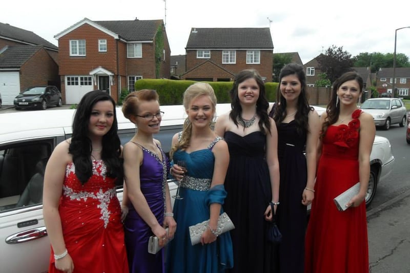 Friends setting off for Tanbridge prom in 2013.