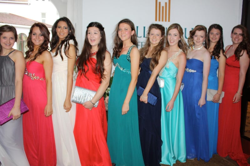 Say cheese.... Millais girls made a colourful line up at their 2013 prom