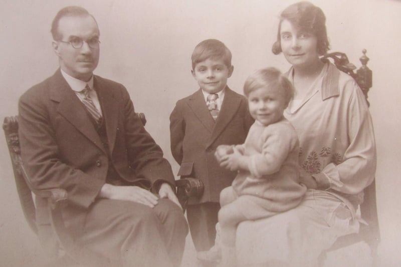 John William D'Arcy with wife Lena and sons Michael (b. 1922 d. 2001) and   Ray (b.1926 d.2019).