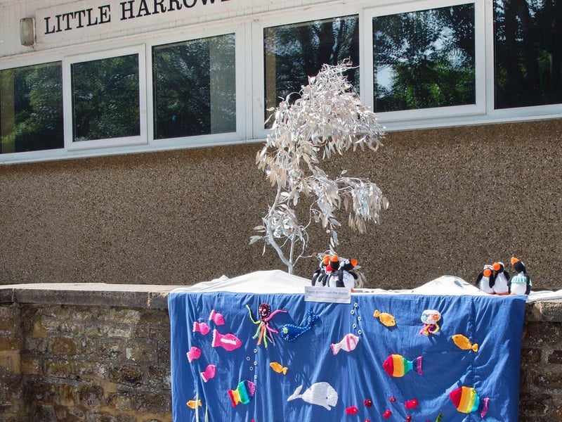 Little Harrowden yarn bombing