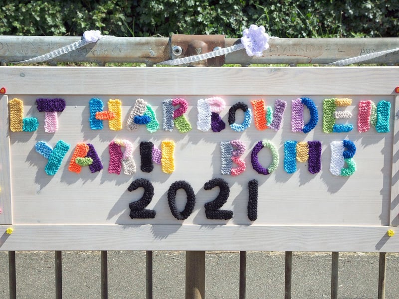 Little Harrowden yarn bombing