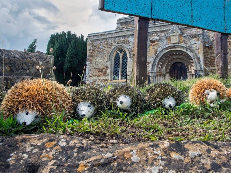Little Harrowden yarn bombing