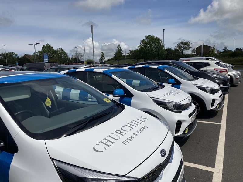 The fleet of Churchill's vehicles used for deliveries