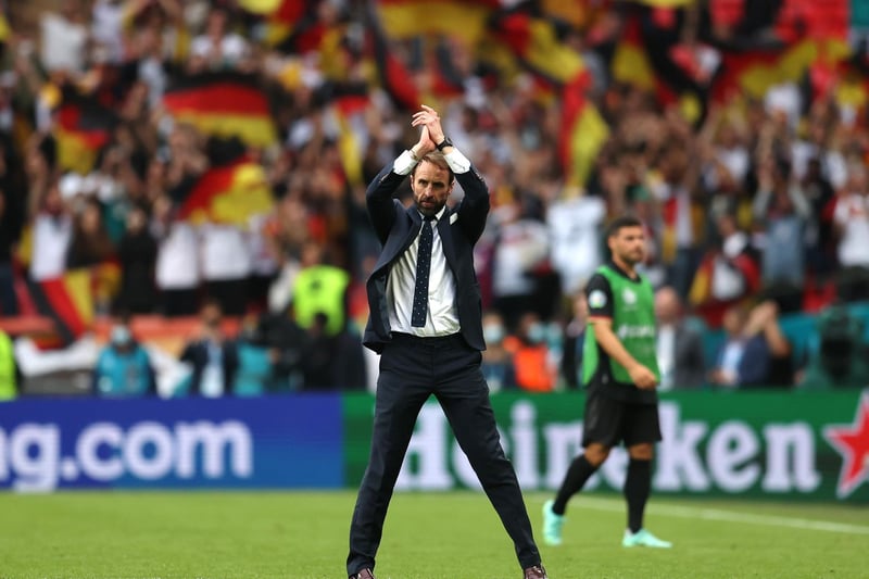 Gareth Southgate applauds the Wembley crowd