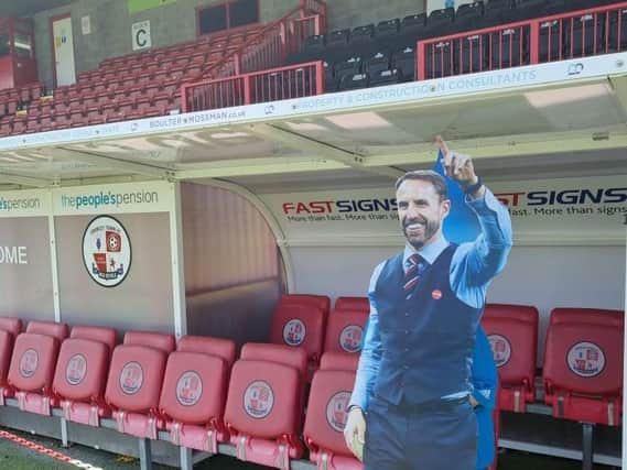 Gareth Southgate in the dugouts at Crawley