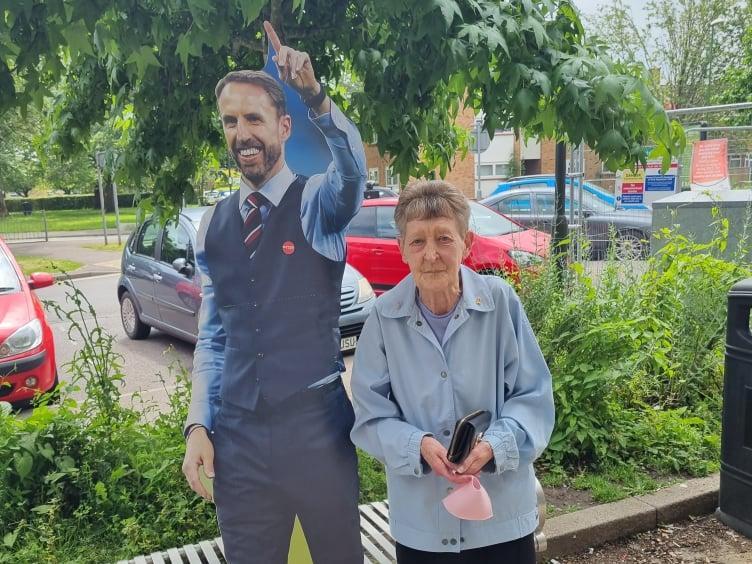 With a fan in Crawley