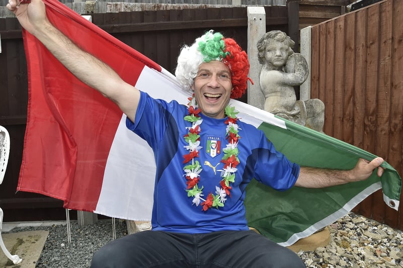 Pep Cipriano supporting his Italy team. Pictures: David Lowndes