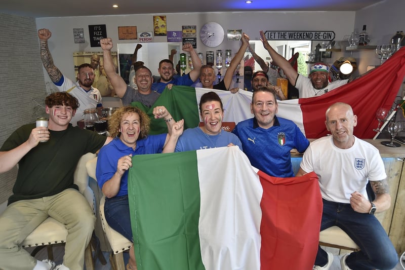 Members of the  Imbriano family from Stanground cheering on their team. Pictures: David Lowndes