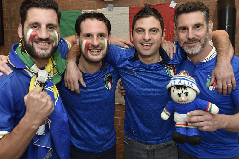 The Renda brothers cheering on Italy.  Pictures: David Lowndes
