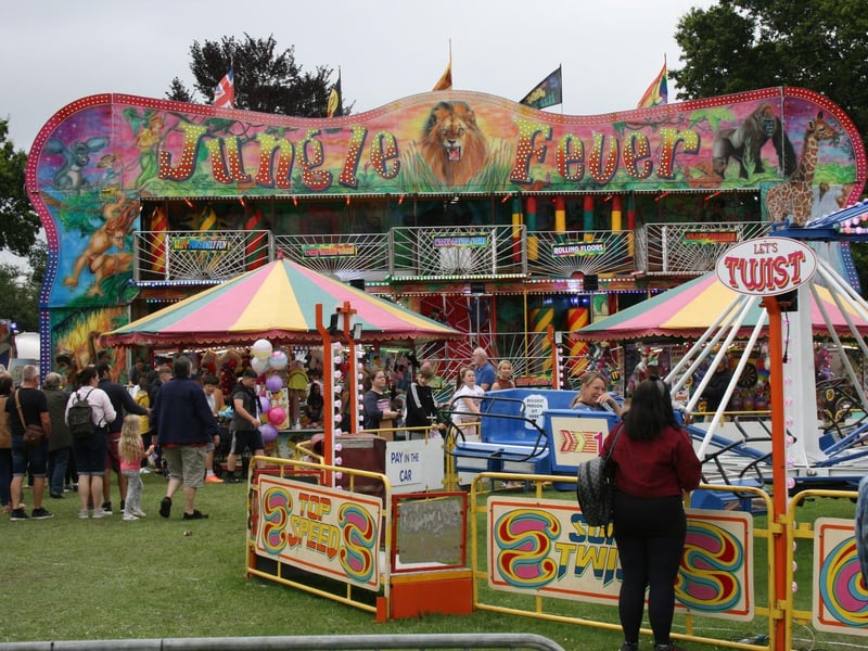 The fairground made a colourful scene