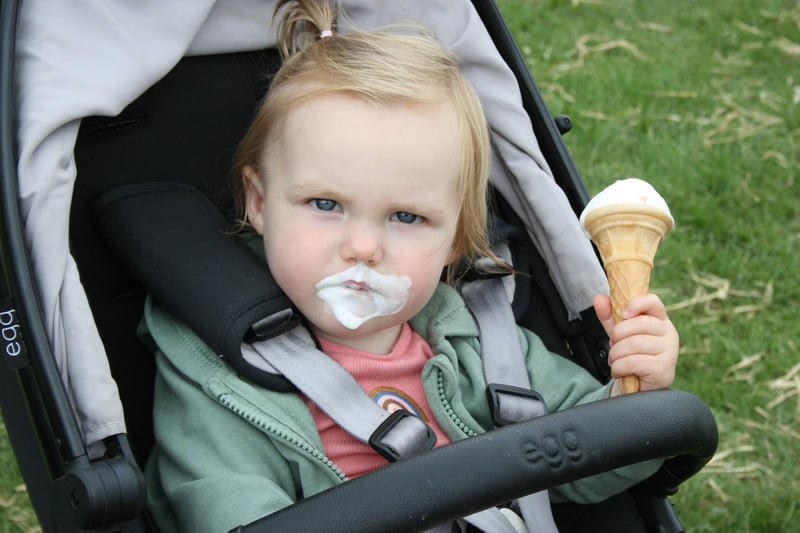 An ice cream treat for this tot