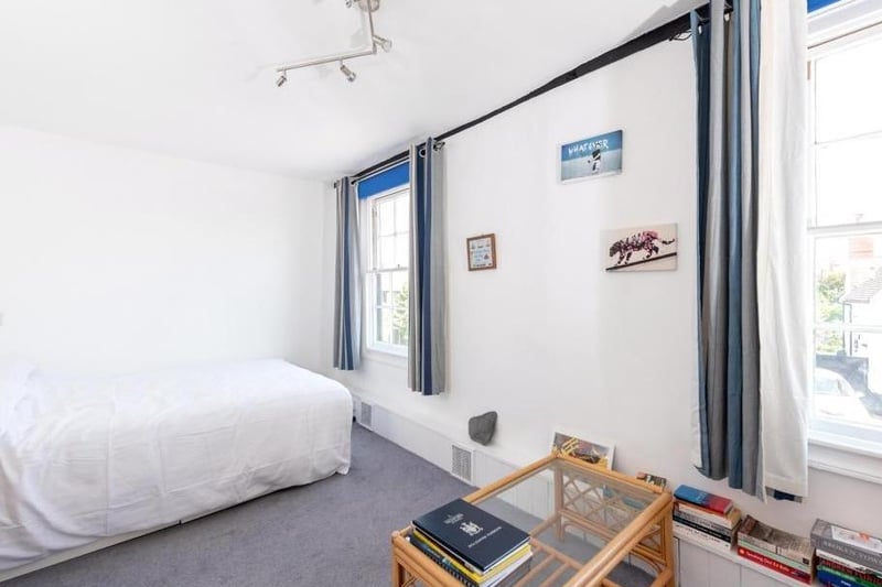 This second bedroom has impressive views of the nearby countryside