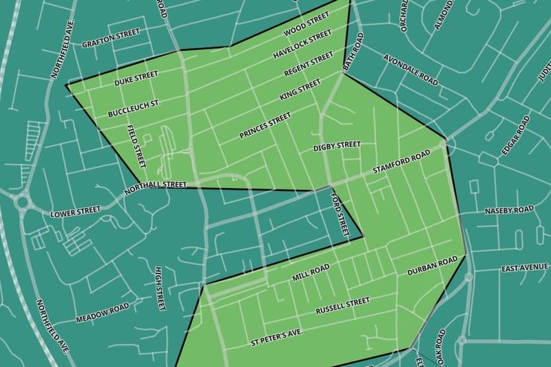 Kettering Central East — 18+ population 6,994; first jabs delivered 4,918 = 70%; second jabs delivered 3,000 = 43%