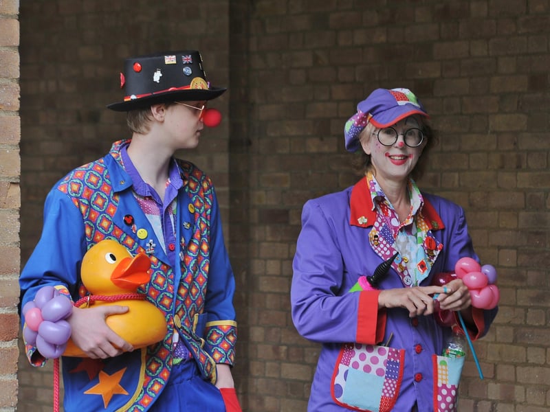 Members of Clown International attend the funeral of Bernard Moore.