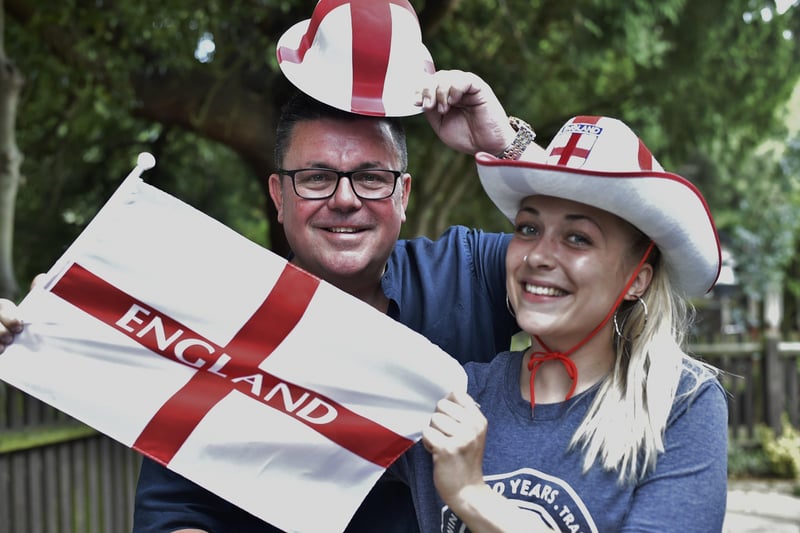 England fans watching the Euro 20 semi-final at the Willow Cafe and Bar in Central Park. EMN-210707-230844009