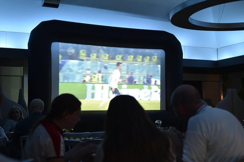 England fans watching the Euro 20 semi-final at the Willow Cafe and Bar in Central Park. EMN-210707-230833009