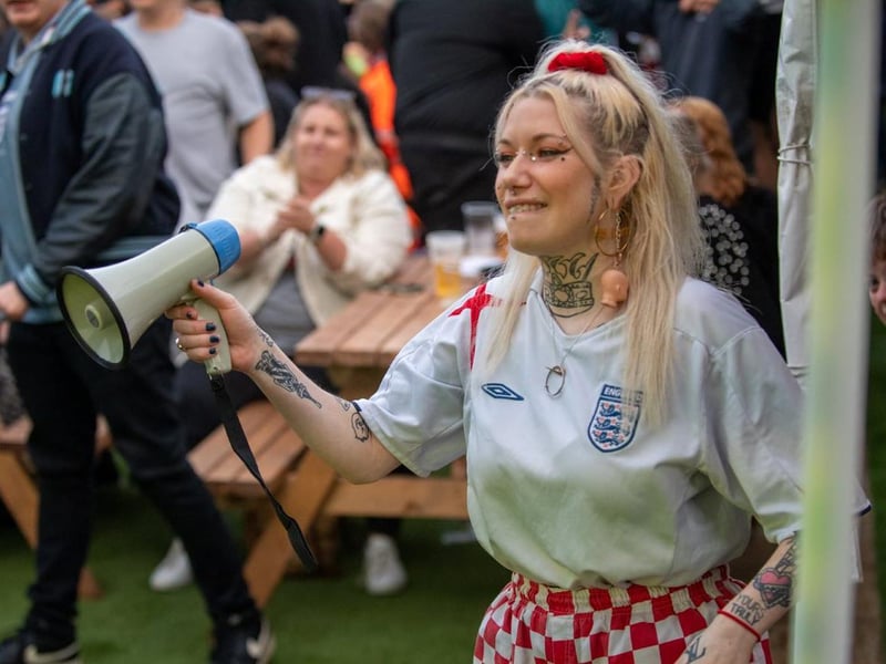Fans came equipped to make sure the players could hear them at Wembley all the way from Abington Square