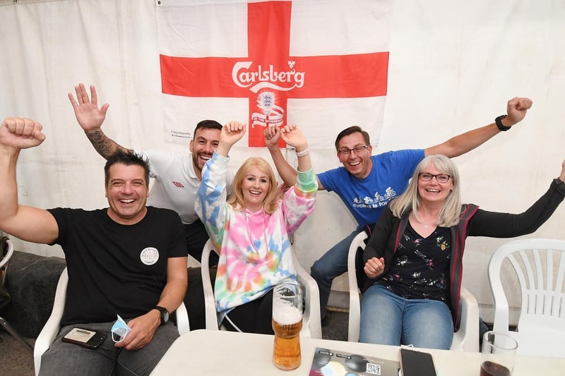 England fans at The Chequers pub in Swinford.