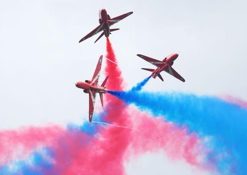 The Red Arrows are famous for their spectacular aerial displays