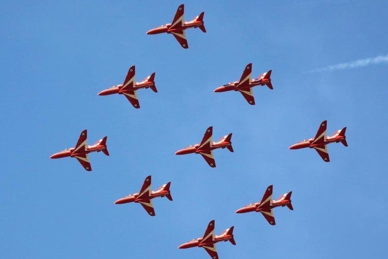 Red Arrows will fly overCambridgeshire this weekend. Photo: @MilitaryAirshow
