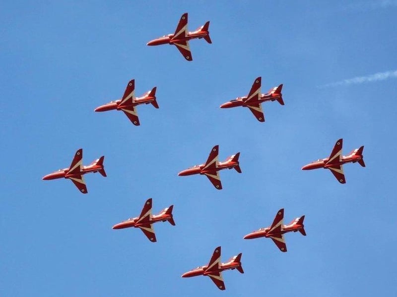 Red Arrows will fly overCambridgeshire this weekend. Photo: @MilitaryAirshow