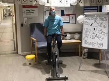Sarah Johnson began the cycle at 7am on Wednesday.