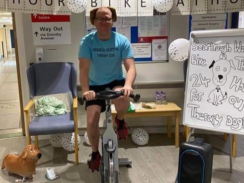Dan Niker shows some peddle power.