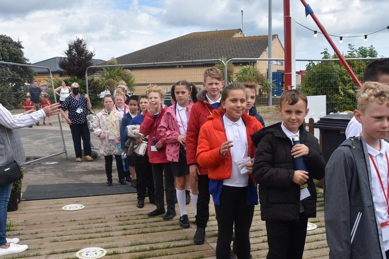 Children were welcomed by the Mayor and Mayoress of Skegness Coun Trevor and Jane Burnham.