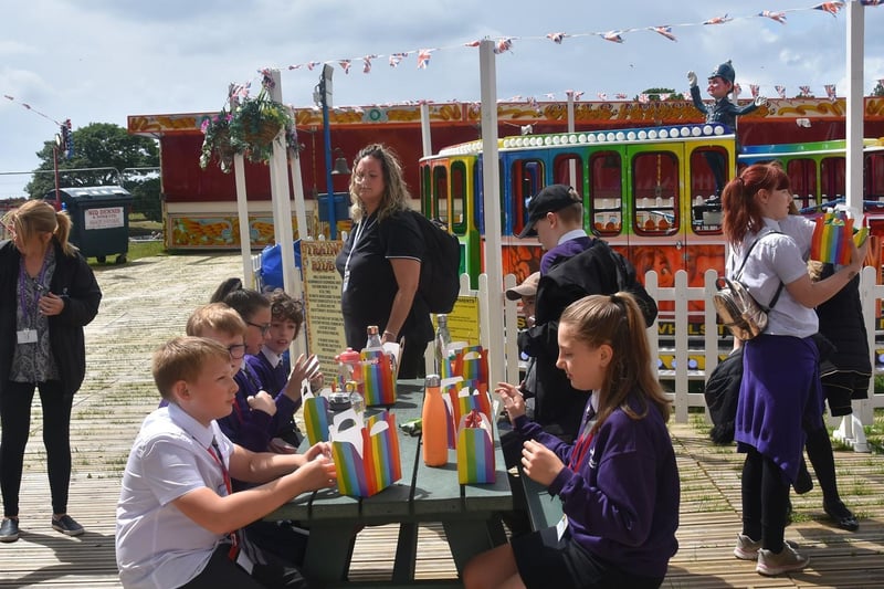 Children arrived at lunchtime and then enjoyed the rides.