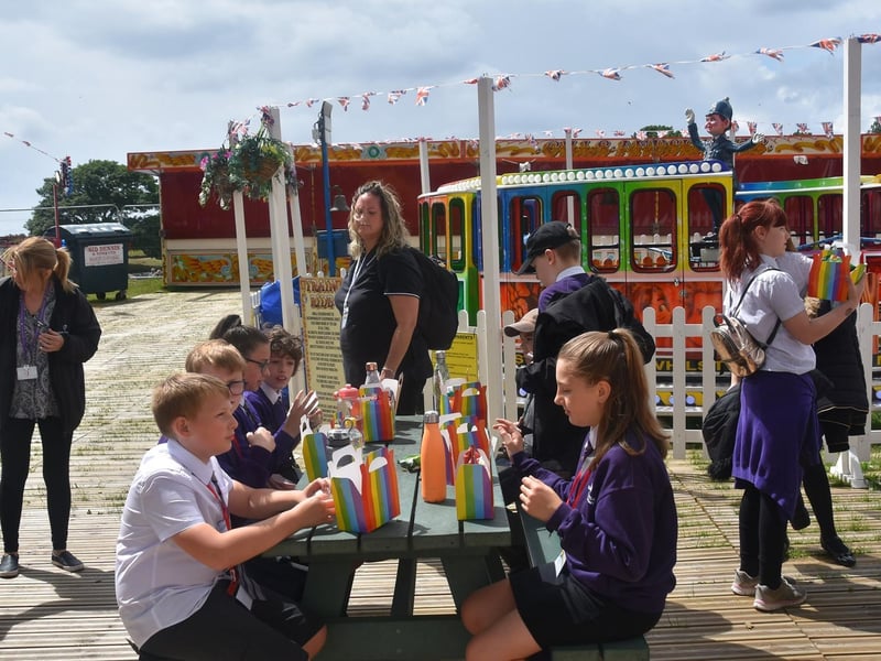 Children arrived at lunchtime and then enjoyed the rides.