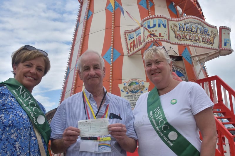 Tony Hogg of Ambassador Taxis presents a cheque for £1,000 to Sally Hobbins (left) and Anne Roberjot of the Skegness area branch of the NSPCC.