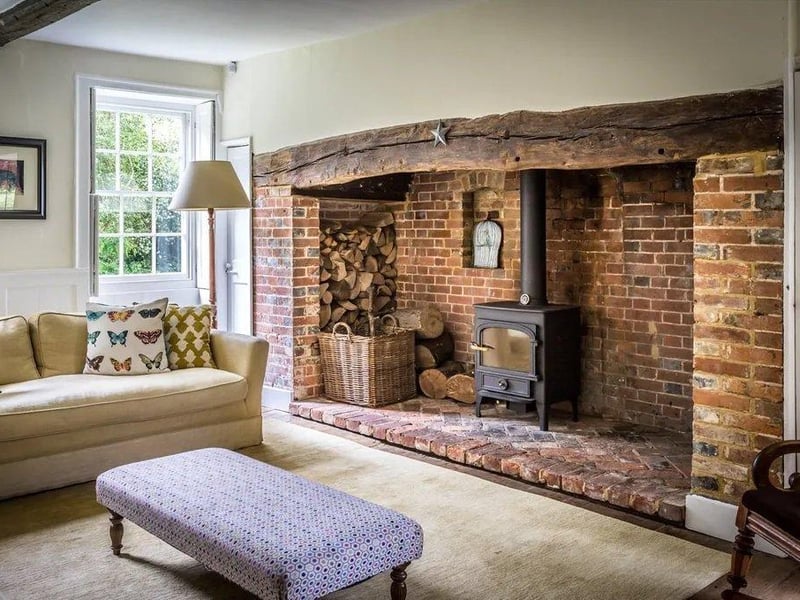 The drawing room and family room both have inglenook fireplaces.