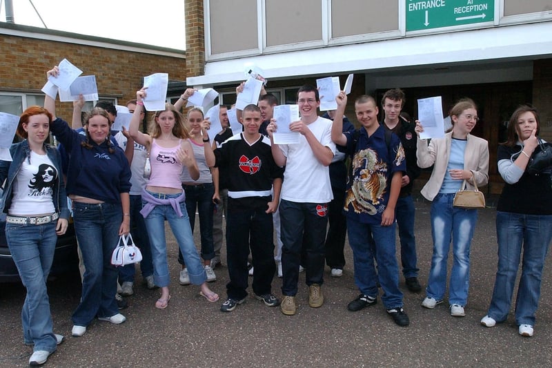 John Mansfield students celebrating their GCSE results