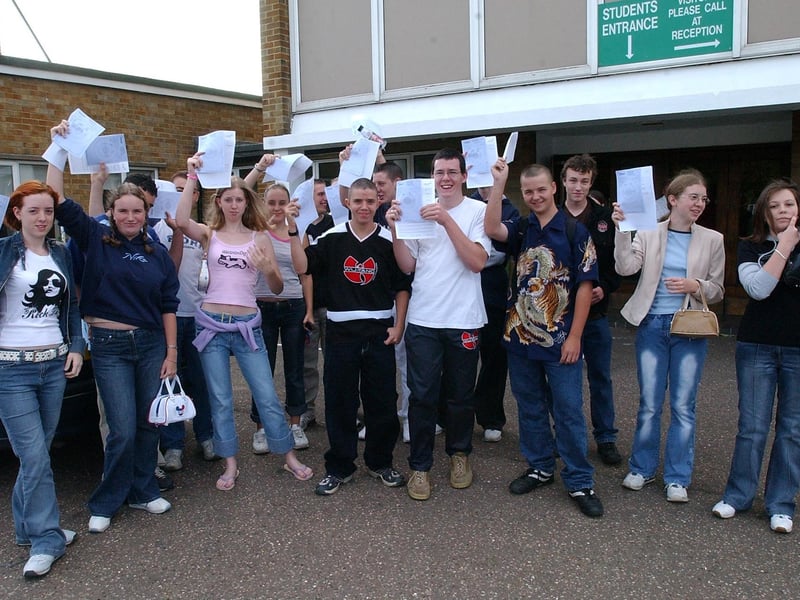 John Mansfield students celebrating their GCSE results