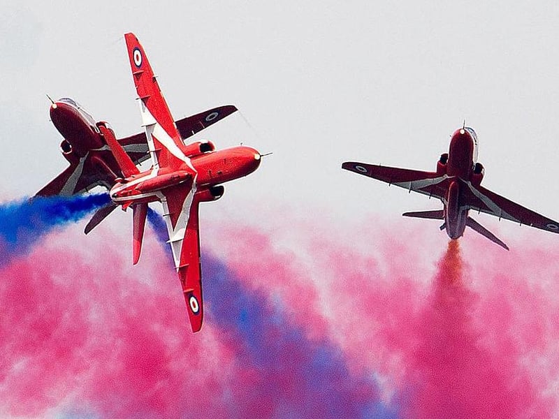 The Red Arrows are famous for their spectacular aerial displays