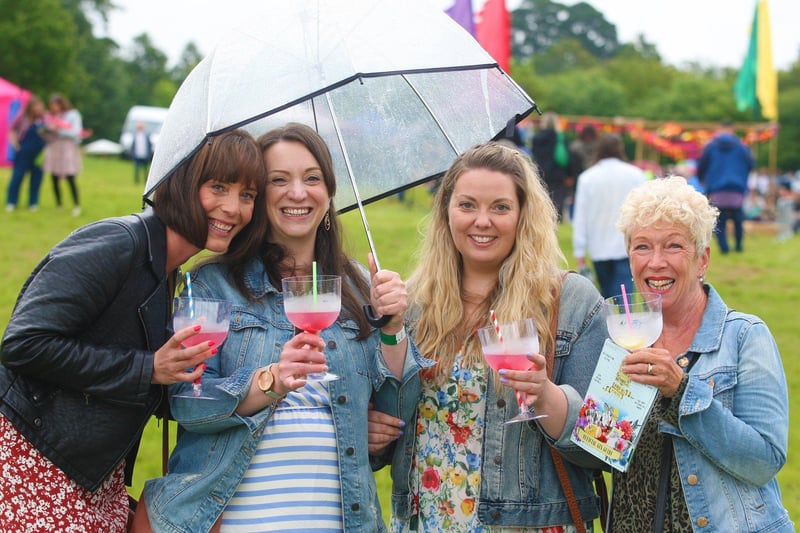 DM21070872a.jpg. Sussex Gin and Fizz Festival. Laura Margetts, Karen Stride, Vicki Smith and Caroline Margetts. Photo by Derek Martin Photography. SUS-211007-204828008